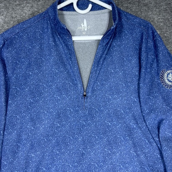 Johnnie O Aspen Lake Microfleece 1/4 Zip Pullover Mens M Performance Geometric - Picture 2 of 12